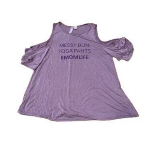Francesca's Lavender Short Sleeve Mom Life Shirt Size Small Womens Casual Tee